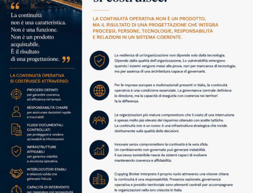 La continuità operativa non si compra, si costruisce